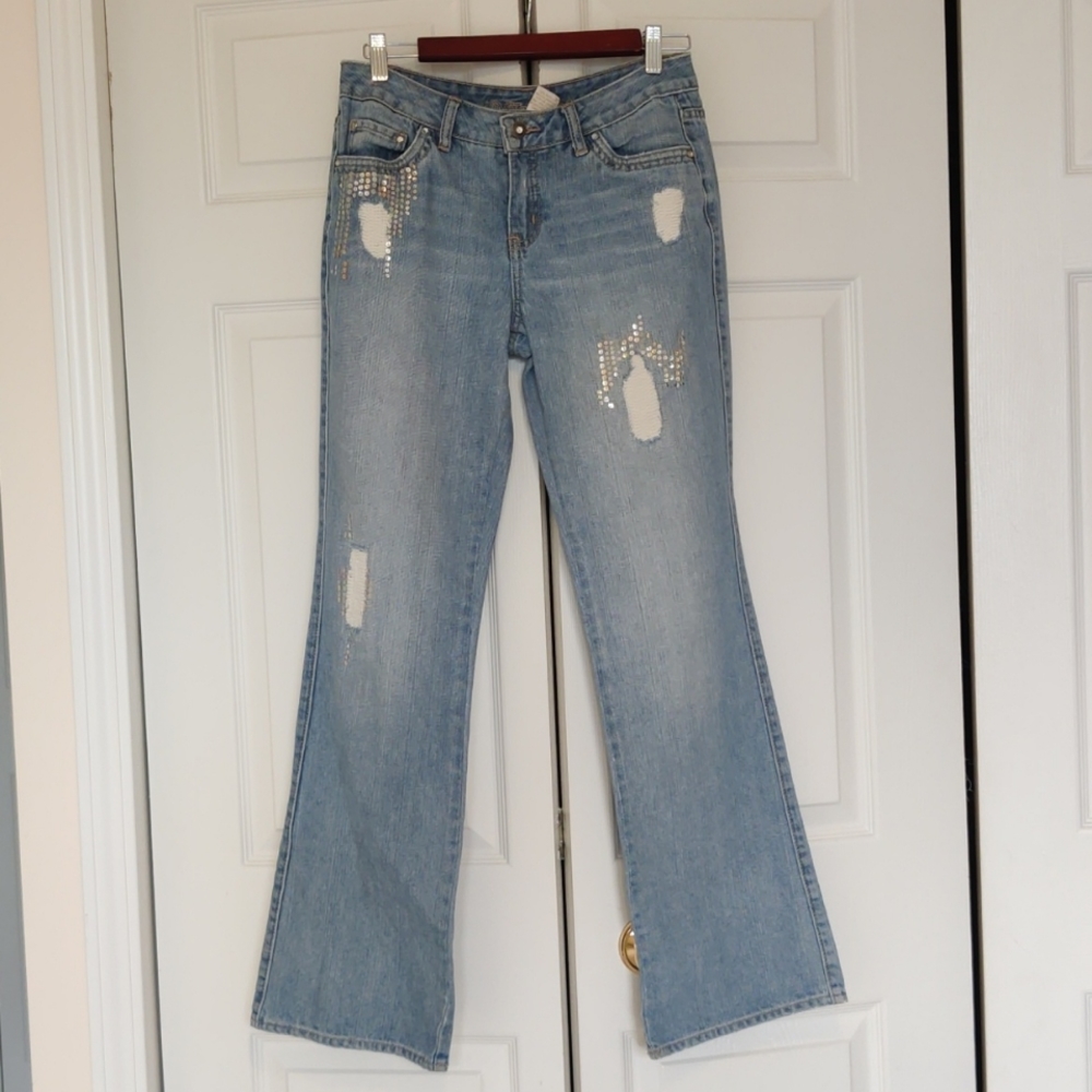 Limited Too Teen Sequin Flare Jeans